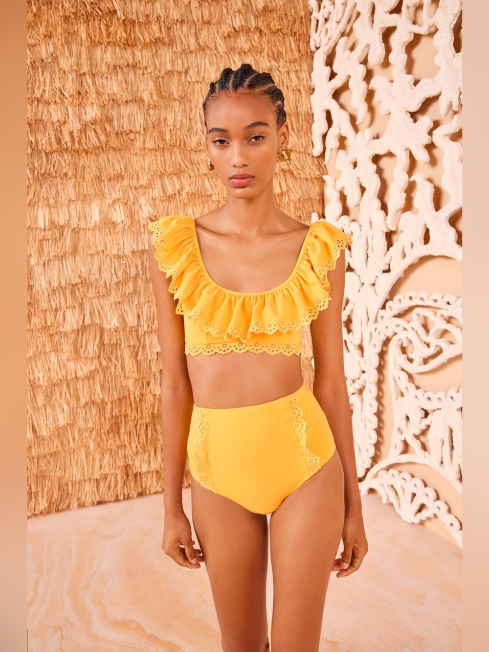 Ulla Johnson Lunaire High Waisted Bikini Bottom (Canary)